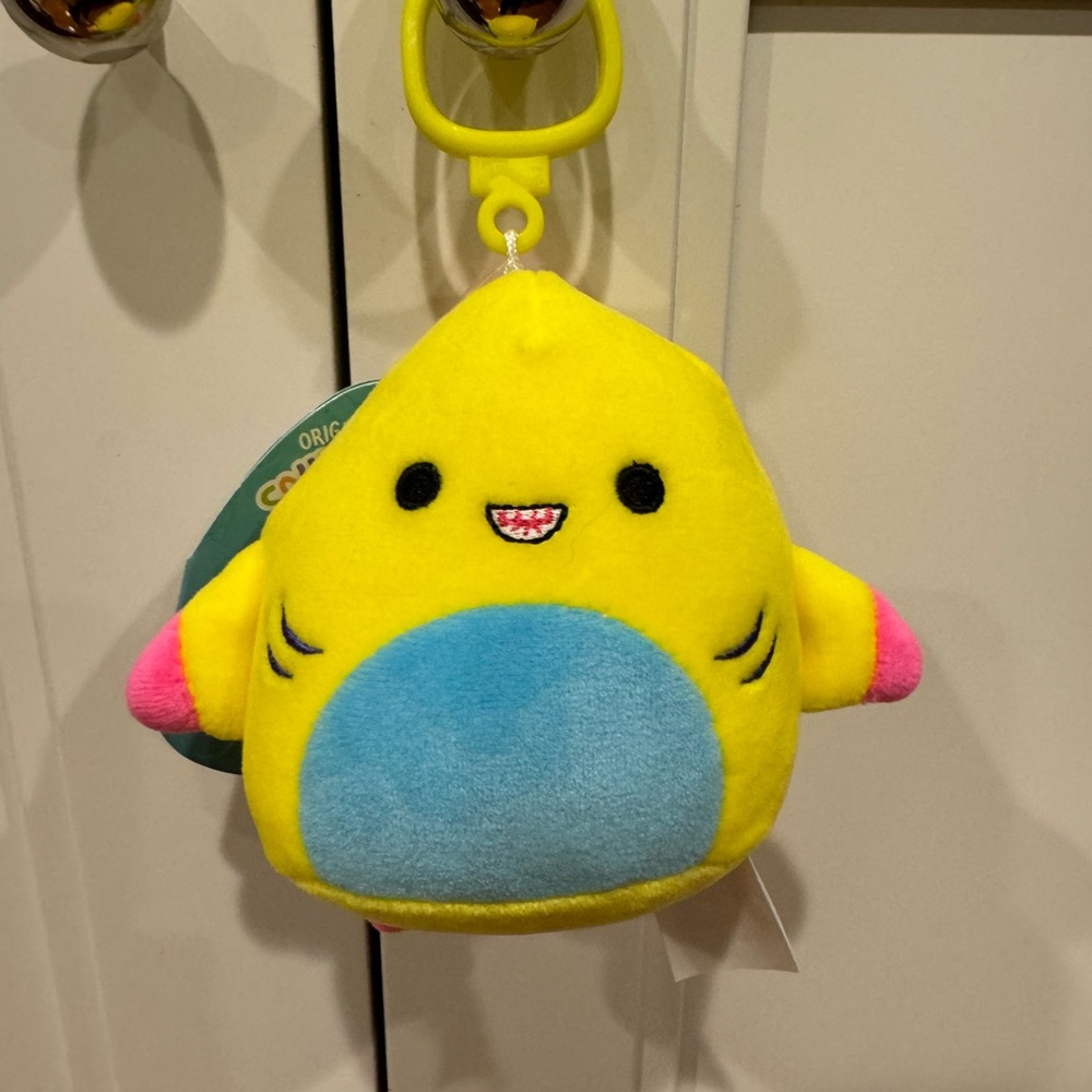 Squishmallows Gilberto the Neon Shark Keychain